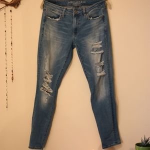 American Eagle Distressed Jeggings Jeans